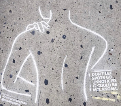 Mollies Fund Urges New Yorkers to Get Checked for Melanoma with Sidewalk Art Installations Throughout Manhattan